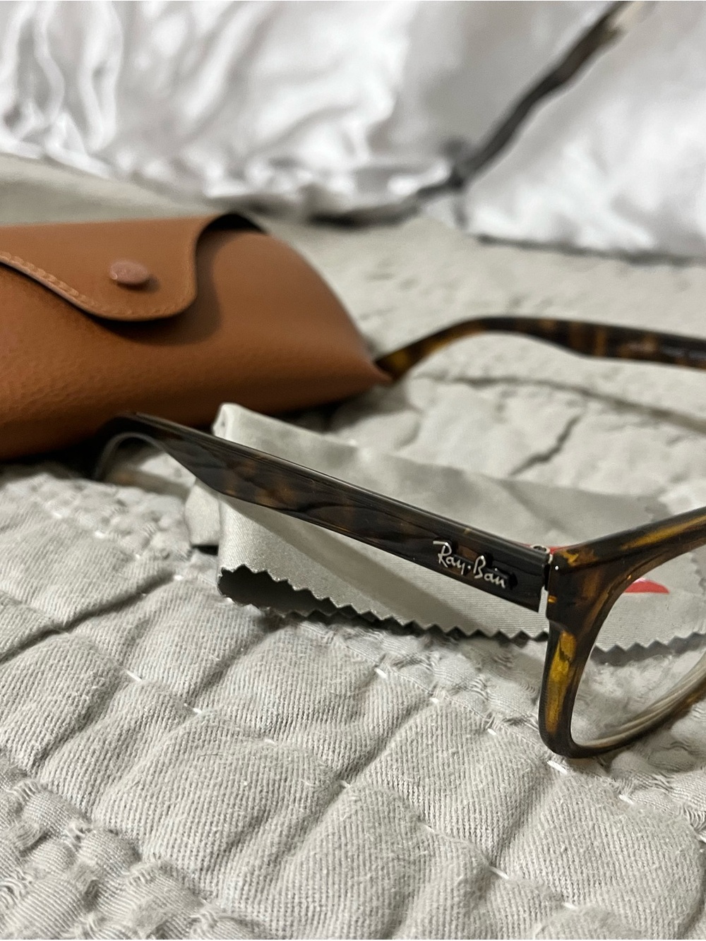 Ray-Ban Men’s Tortoise Shell Rectangular Optical Frames - Brown - Picture 2 of 3